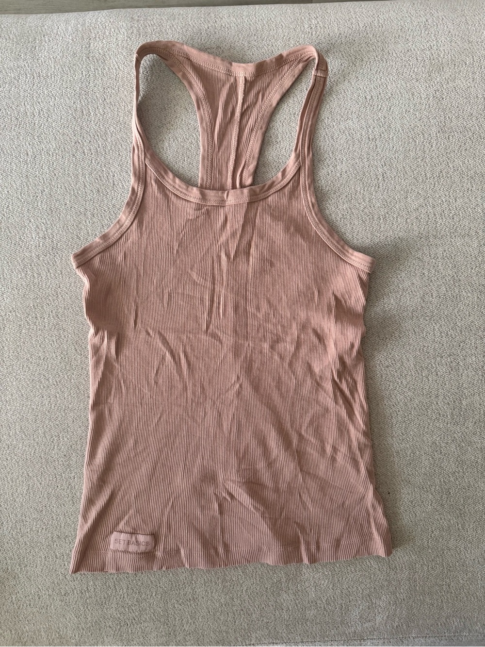 SET Active Ribbed Racerback Tank - Dusty Pink